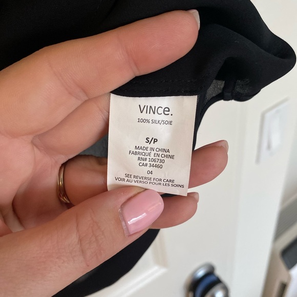 Vince silk sheer black blouse - Picture 2 of 7